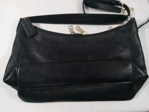 COACH Celeste Black Leather Convertible Hobo Bag V1601 - Picture 5 of 8
