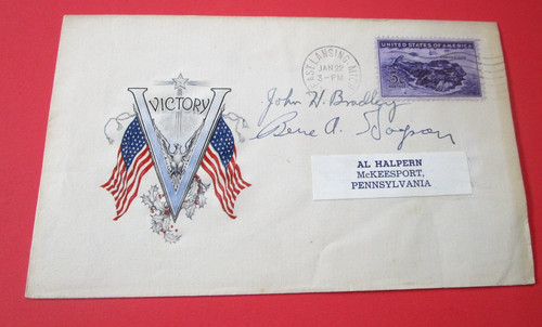 Vintage Iwo Jima Flag Raisers John H. Bradley 1st Raising & Rene A. Gagon Auto
