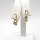 10K Yellow Gold Clear Stone Huggies Hoop Earrings 2.2 Gr [E380] — photo 3