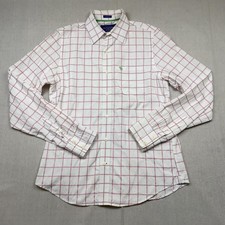 Abercrombie Fitch Shirt Mens Size L White Check Muscle Long Sleeve Button-Up