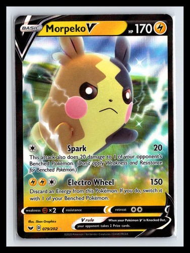 NM Morpeko V Holo Sword & Shield 079/202 UR Pokemon Card 5ban Graphics