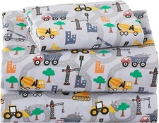 Kids Bed Sheet Set 3-Piece Twin Sheets Set Microfiber Fitted Sheet W/ 15 Inches