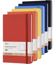 6 Pack - College Ruled Hardcover Notebook 8.26x5.5in 200 Pages Elastic Band