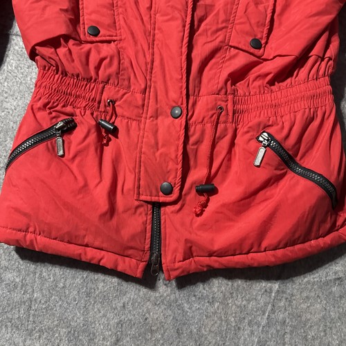 Vtg 80s 90s Ski Gear Womens Sz M Red Ski Jacket Snowboard Insulated Retro Zip - Picture 2 of 8