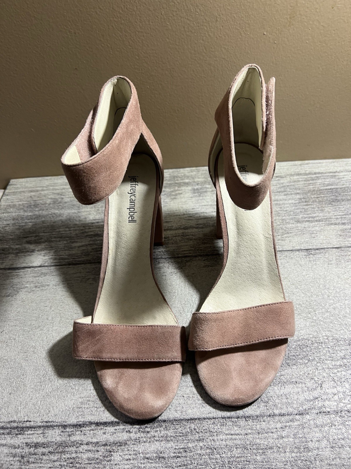 Jeffrey Campbell Lindsay Pink Suede Block Heel Sandal Size 9.5 image 3