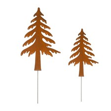 UNUS® Gartenstecker Tannenbaum 2er Set Weihnachtsdeko Weihnachten Rostoptik