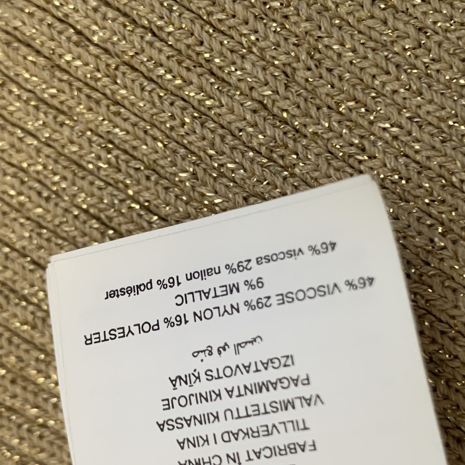 Michael Kors Dress Women L Gold Metallic Ribbed V Neck Sweater Sheath Pencil thumbnail 16