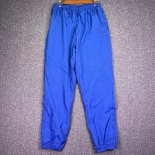 VTG 90s Nike Track Pants Womens L Blue Nylon Windbreaker Athletic Jogger Retro