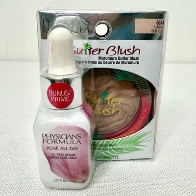 Physicians Formula Butter Blush In Plum Rose Discontinued w/ Bonus Serum HTF
