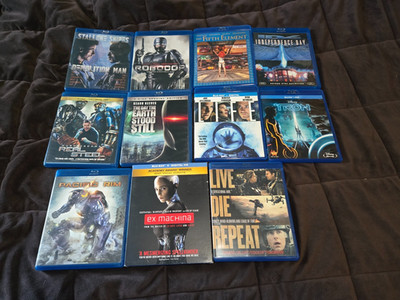 Blu-ray Sci-fi LOT of 11-ROBOCOP/EX MACHINA/THE FIFTH ELEMENT/LIVE DIE REPEAT