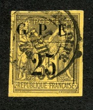 Lot D658 Guadeloupe N°2 case 29, oblitéré + étude N°1-2, luxe sans défaut