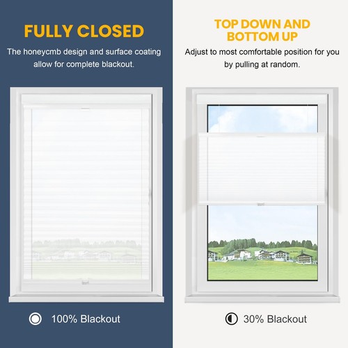 Top Down Bottom Up Cellular Blinds,Cellular Shades Blackout, Honeycomb Window... - Picture 8 of 9