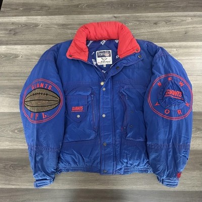 Vintage New York Giants Jacket Mens Large Blue NFL Football Triple