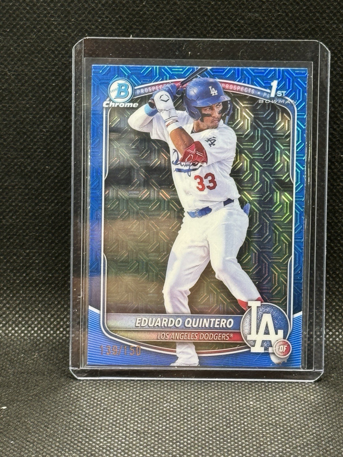 2025 Bowman Eduardo Quintero Chrome Mega Box Blue Refractor 1st #/150
