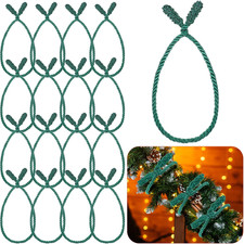 20-Inch Christmas Garland Ties - 16 Reusable Green Twist Ties for Holiday Decor