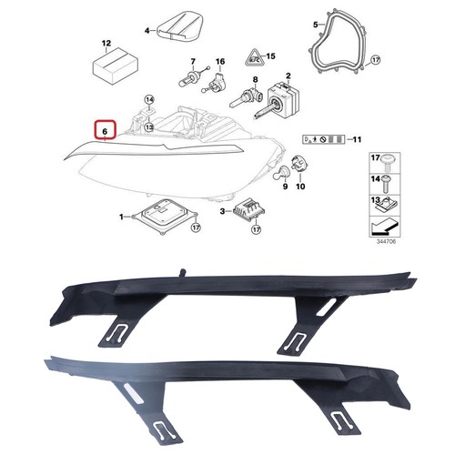 ›Pair Of Upper Headlight Gaskets Sealing Strip 63117174517 For 3 Series E92/E93 - Bild 3 von 12