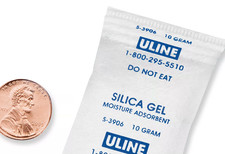 ULINE S-3906 10 gram silica gel moisture desiccant (600 packs) pail SEALED