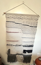 Boho Handmade Macrame Woven Wall Hanging Bohemian SW Art Wall Decor Ivory
