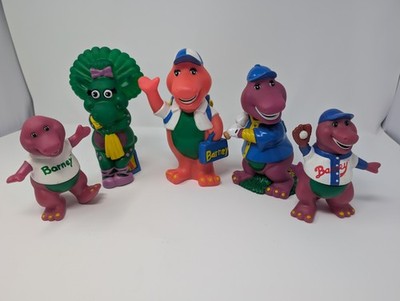 Vintage Barney & Friends Vinyl Bank Figure Lot 90s Lyons Group Collectible
