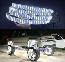 JHB 4Rings 15.5"IP68 QUAD ROW PURE WHITE Strobes Trucks LED Wheel Rim Lights Set