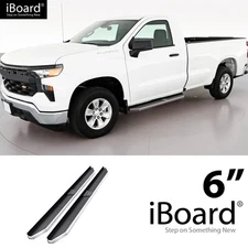 APS Running Board Polished 6" Fit Silverado Sierra Regular Cab 19-26