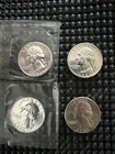 New ListingSilver Quarters Set of 4 1958,1961,1963,1951, Two Still In Mint Cellophane