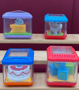 Fisher Price Peek A Boo Cake, Horse, Blocks, Mouse Blocks Sensory Activity Cubes