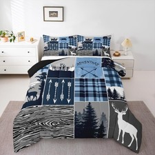 Rustic Modern Farmhouse Comforter Set Hunting Bear Deer Quilt for Boys Girls ...