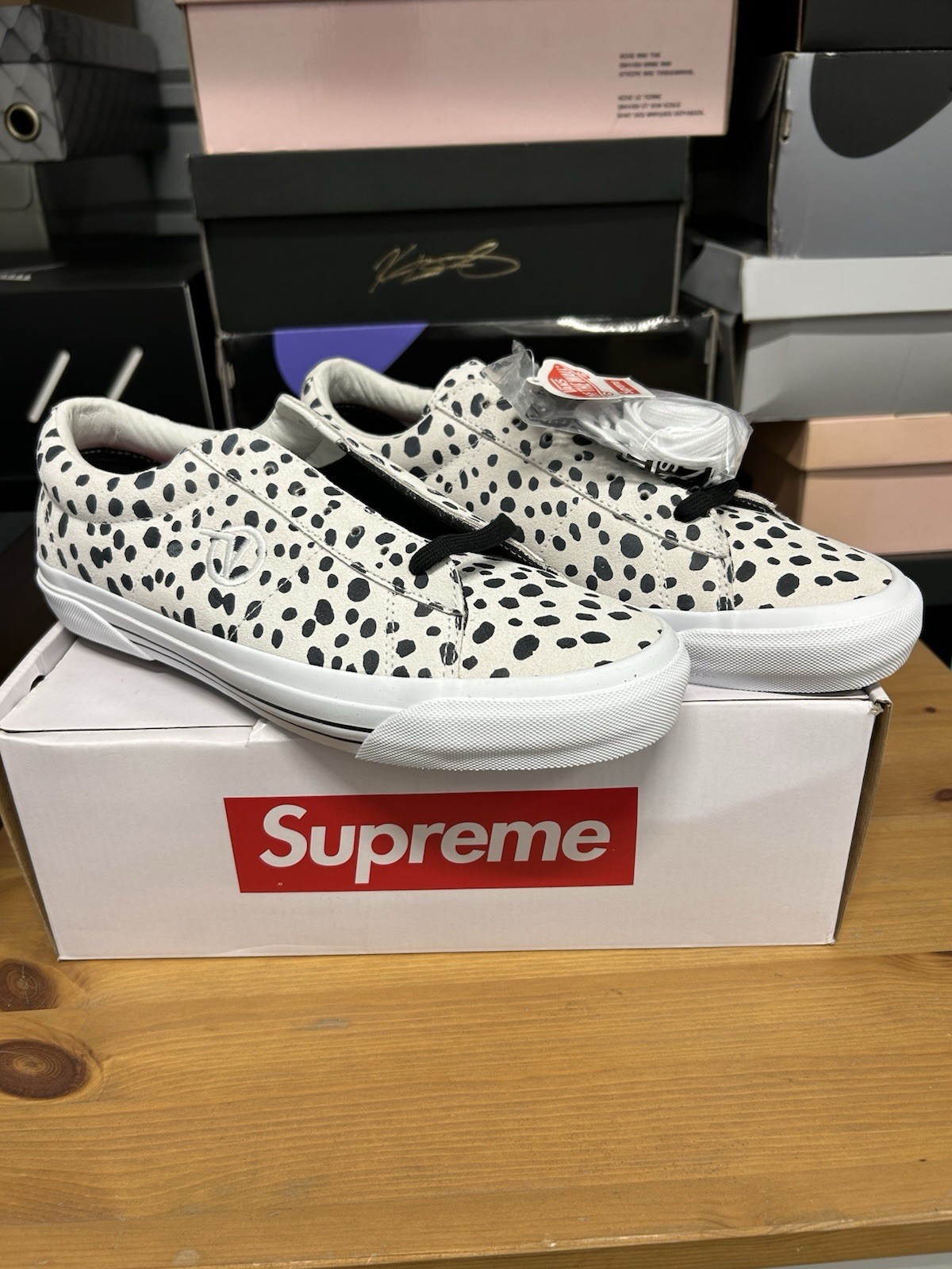 VANS Supreme x Sid Pro White Dalmatian Size 10.5 Brand New