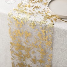 Sparkle Metallic Christmas Table Runner Flag Tablecloth Wedding Party Decor