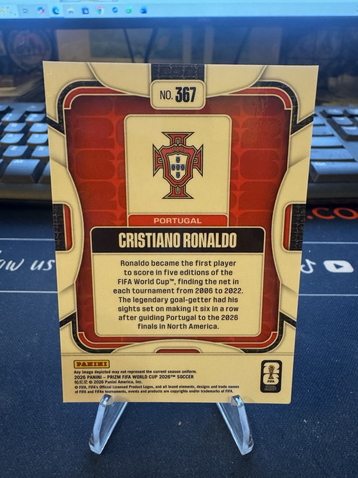 Panini 2026 Prizm FIFA World Cup Cristiano Ronaldo Portugal #367 Base Set view 2