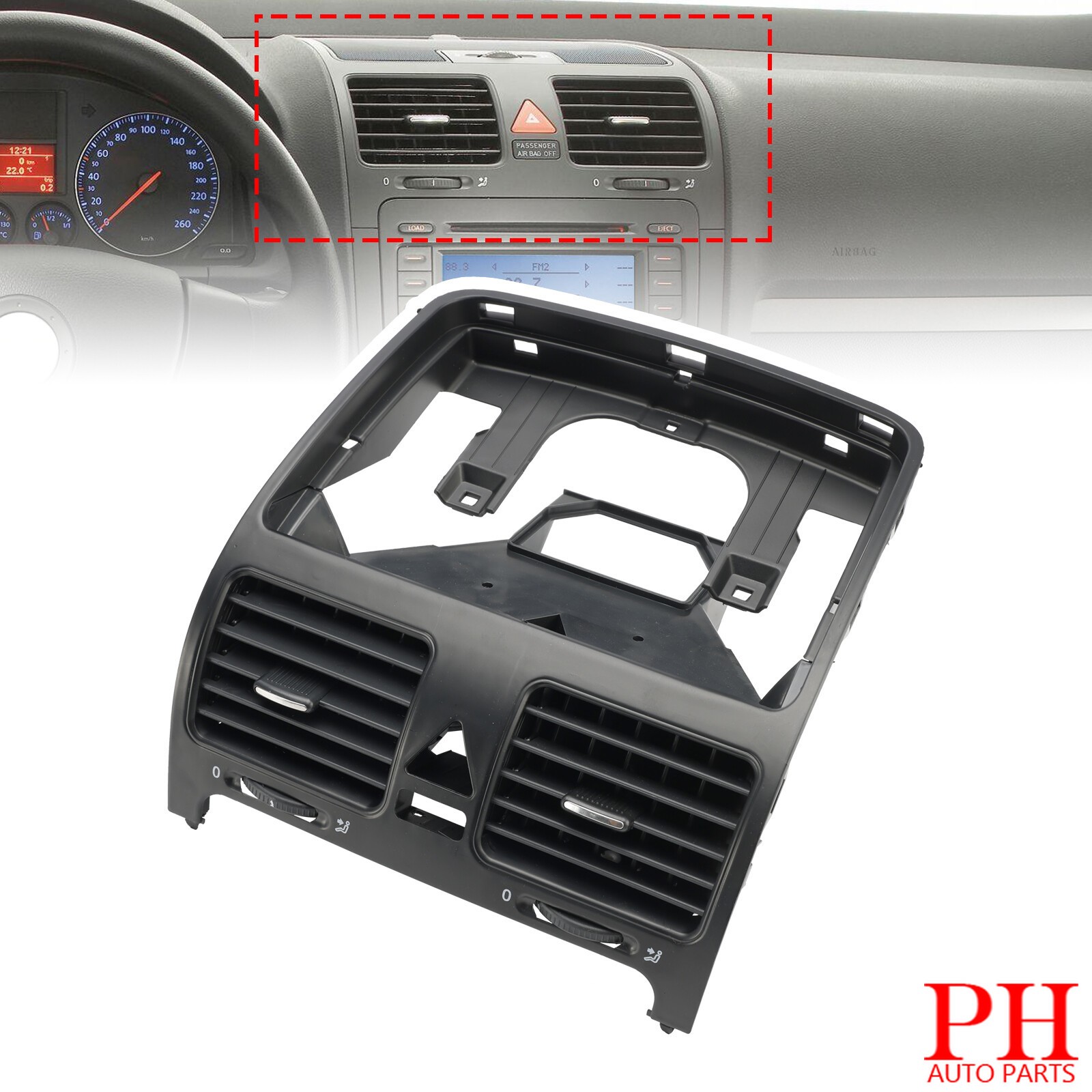 Dashboard Center Air Vent Outlet 1K0819743A For VW Jetta MK5 2005-2009
