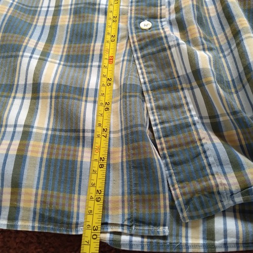 Ralph Lauren Shirt Mens Medium Blue Green Yellow Plaid Dress Regular Fit Cotton - Picture 5 of 10