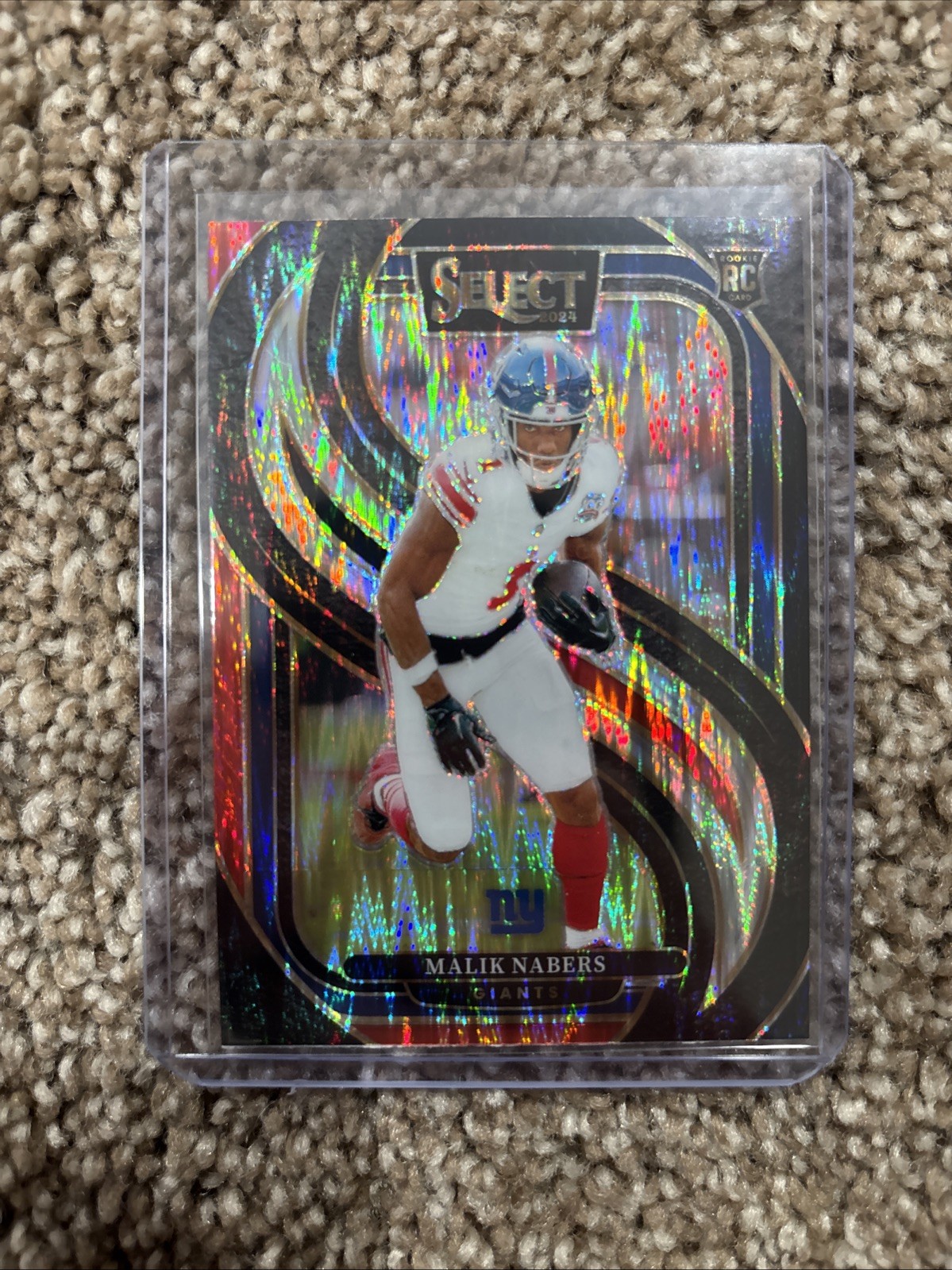 2024 Panini Select Premier Level Malik Nabers  116 Black & Red Shock Prizm (RC)