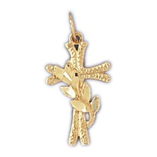 Cross Charm Pendant 14k Gold