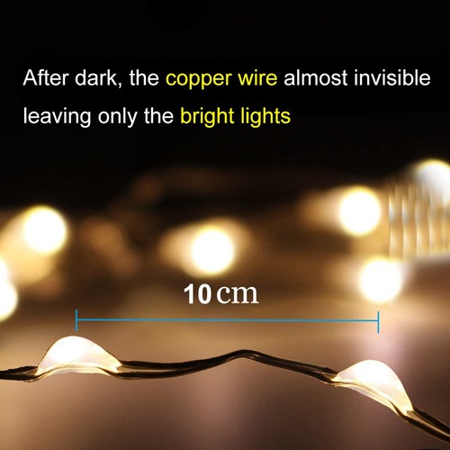 AMIR Solar String Lights Outdoor, 8 Modes Mini 39 Feet 120 LED Copper Wire Li... - Picture 2 of 8