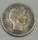1915 Barber Dime Silver 10 Cents