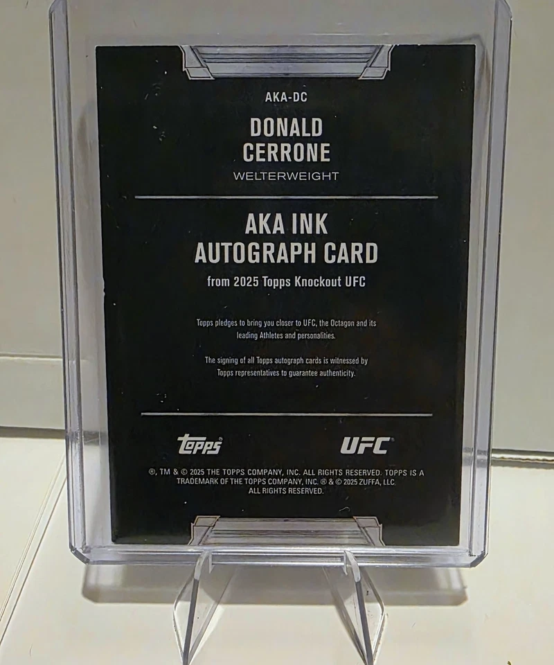 2025 Topps Knockout Donald Cerrone BMF AKA Ink Auto- Cowboy 01/25 SSP Bookend #1 - Image 2 of 3