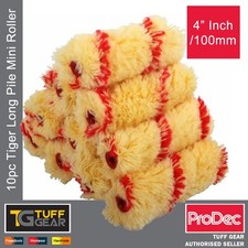 10 x ProDec 4" Inch Tiger Long Pile Mini Paint Roller Refill Emulusion Decorate