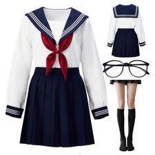 Japanese Style Sailor School Uniform Shirt Costume for Cosplay Dress Up PC