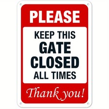 1pc Metal Warning Signs,"Keep Gate Closed And Locked At All Time Tin Metal Signs