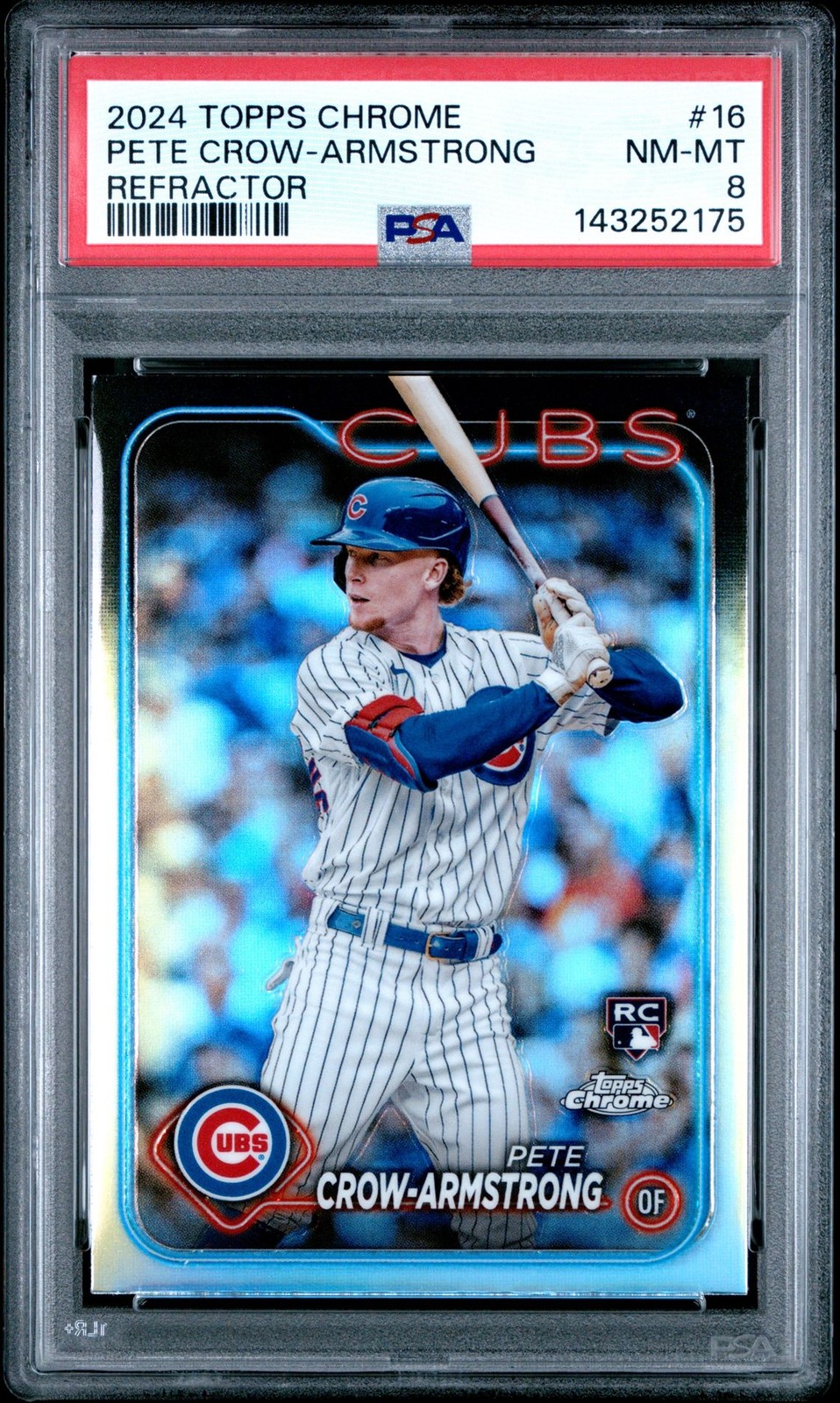 2024 Topps Chrome PETE CROW-ARMSTRONG REFRACTOR #16 PSA 8 NM-MT