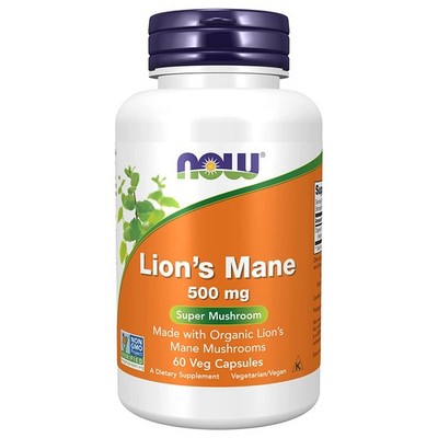 NOW FOODS Lion's Mane 500 mg 60 Veg Capsules