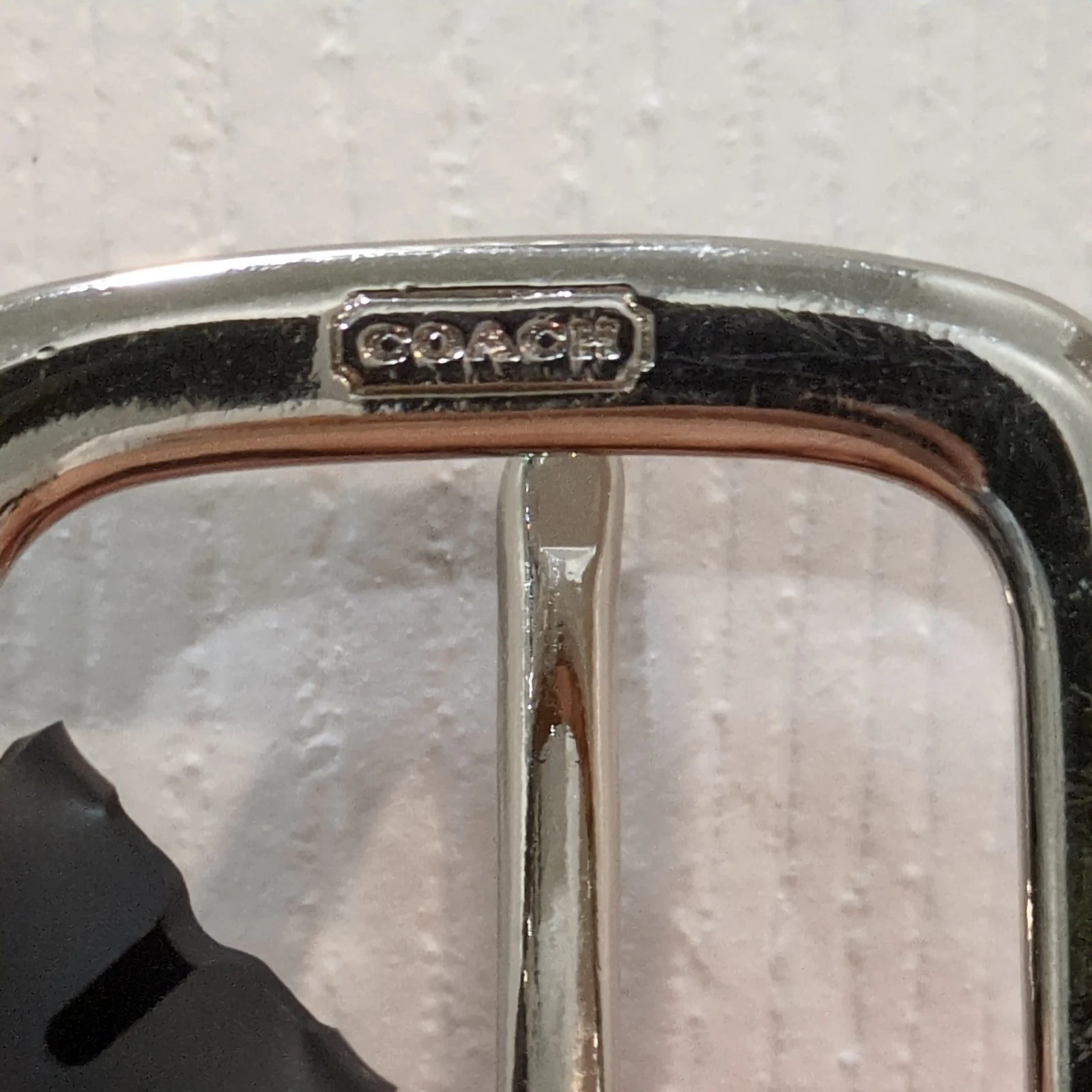 Cintura uomo Coach in pelle marrone F66100 fibbia SS misura 34” 91 4 cm