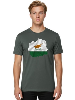 Cyprus-Flag-Map Mens Graphic Tee, 100% Cotton, Casual Summer Wear