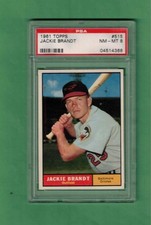 1961 Topps Baltimore Orioles Jackie Brandt # 515 PSA 8 NM-MT Rare Low Pop  !!!