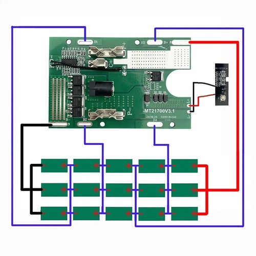 Caja de plástico de 15 orificios para batería de iones de litio 21700 placa de PCB para Zhipu2880 - Imagen 2 de 7