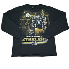 Vintage Y2K Pittsburgh Steelers NFL Football Cartoon Print Long Sleeve Shirt XL
