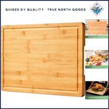 Versátil tabla de cortar de bambú 36x24 para cocinar, servir y fideos