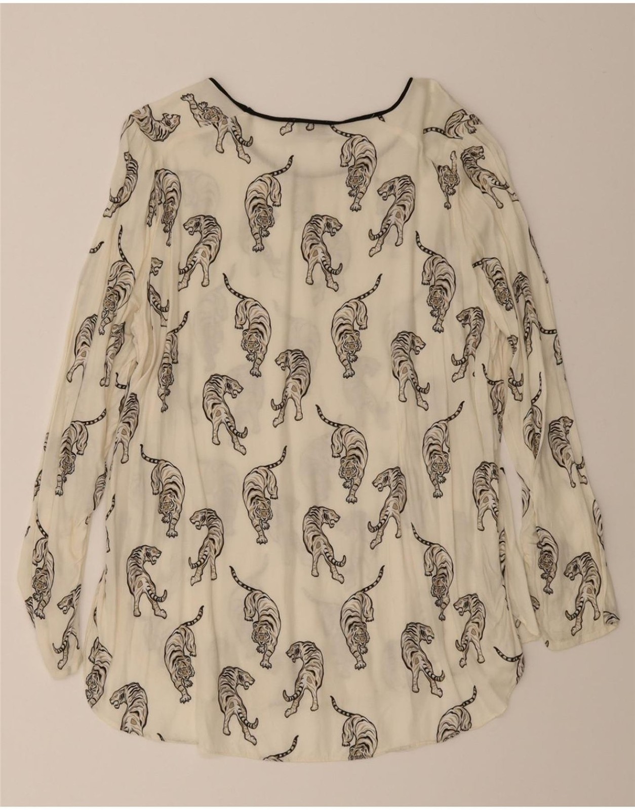 PERTE BY KRIZIA Womens Tunic Top UK 16 Large Off White Animal Print DE12 thumbnail 2